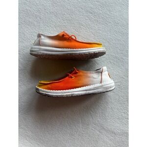 Hey Dude Wendy Y Candy Corn Kids Size J4 Orange Ombre Slip On Loafers 43482-83B